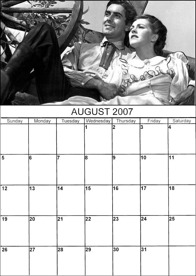 calendar 2007 August